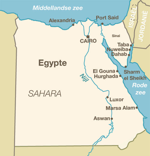 Landkaart Egypte